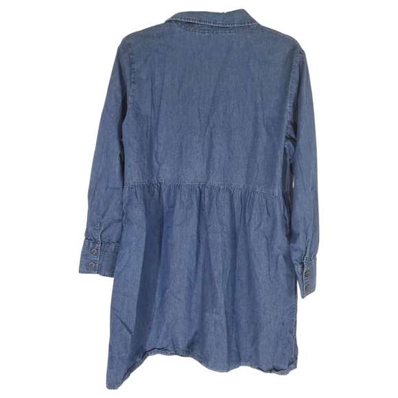 NINE WEST Woman's Denim Babydoll Dress Size Large Lightweight Flowy - Picture 4 of 6